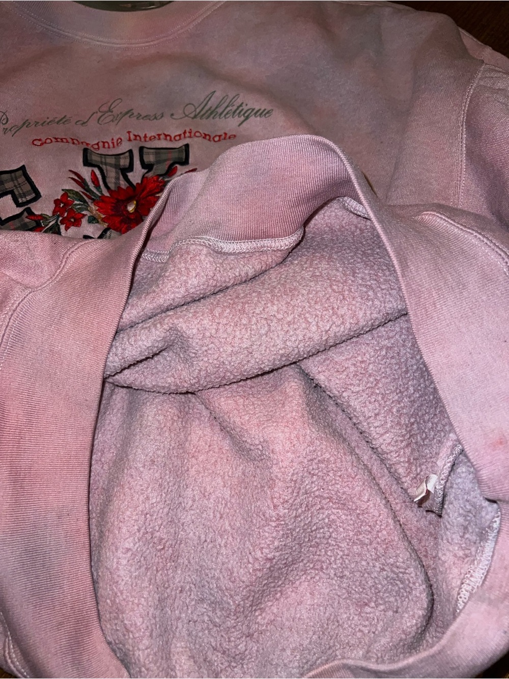 Vintage Express 90s Athletic Pink Embroidered Preppy Crewneck Pullover Size XS/S - Picture 9 of 10